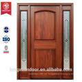 Puerta principal puerta de diseño de madera con dos puertas laterales de madera sólida diseño de vidrio puerta